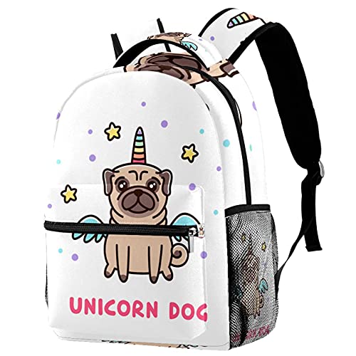 Sac à dos licorne multicolore avec poches pour l'école