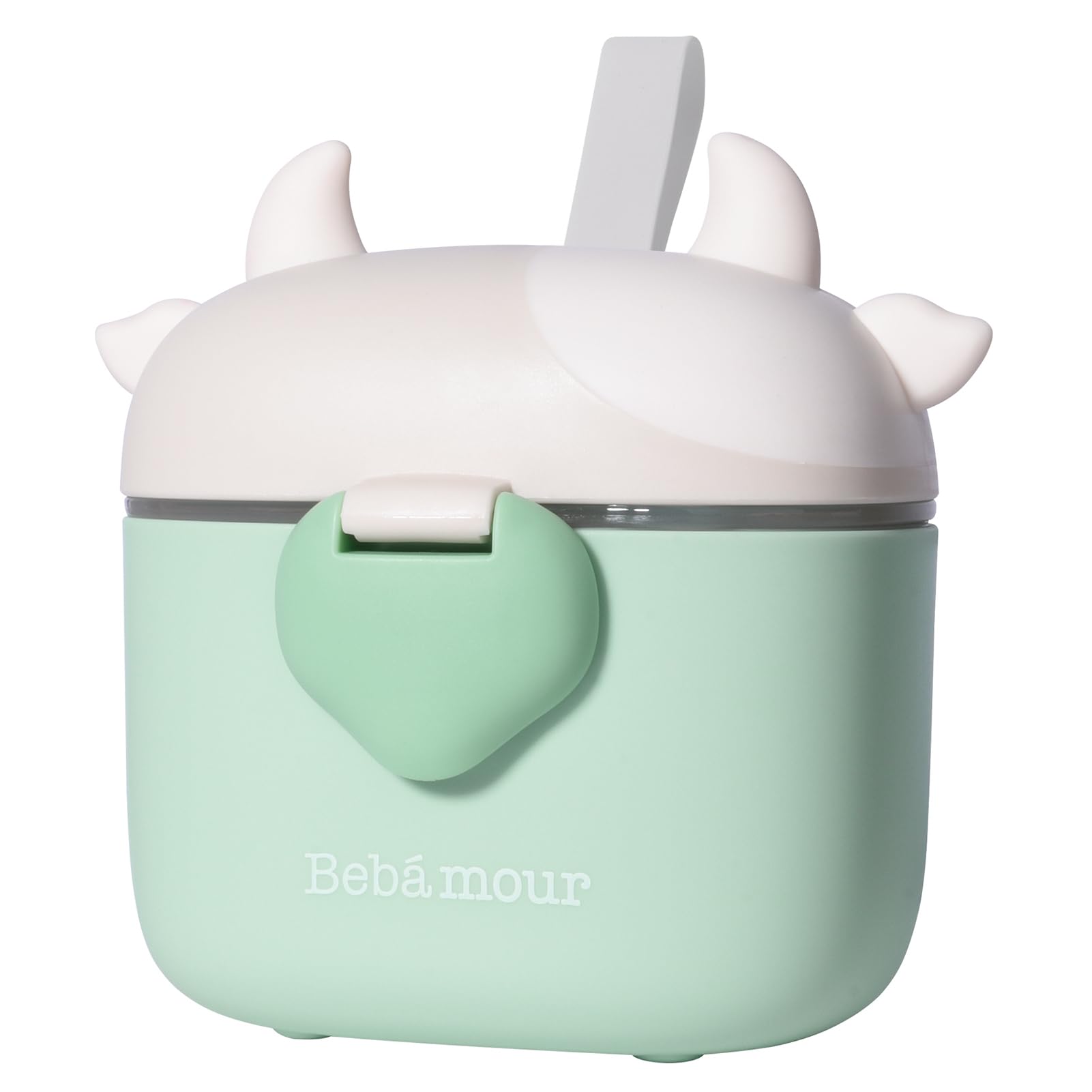 Bebamour Baby Milk Powder Dispenser Pot Formula Dispenser for Baby Snack Dispenser,230G Milk Powder,450ML, Light Green