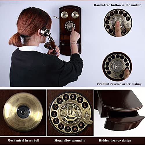 Téléphone filaire rétro pour remplacer votre fixe par du bois ancien