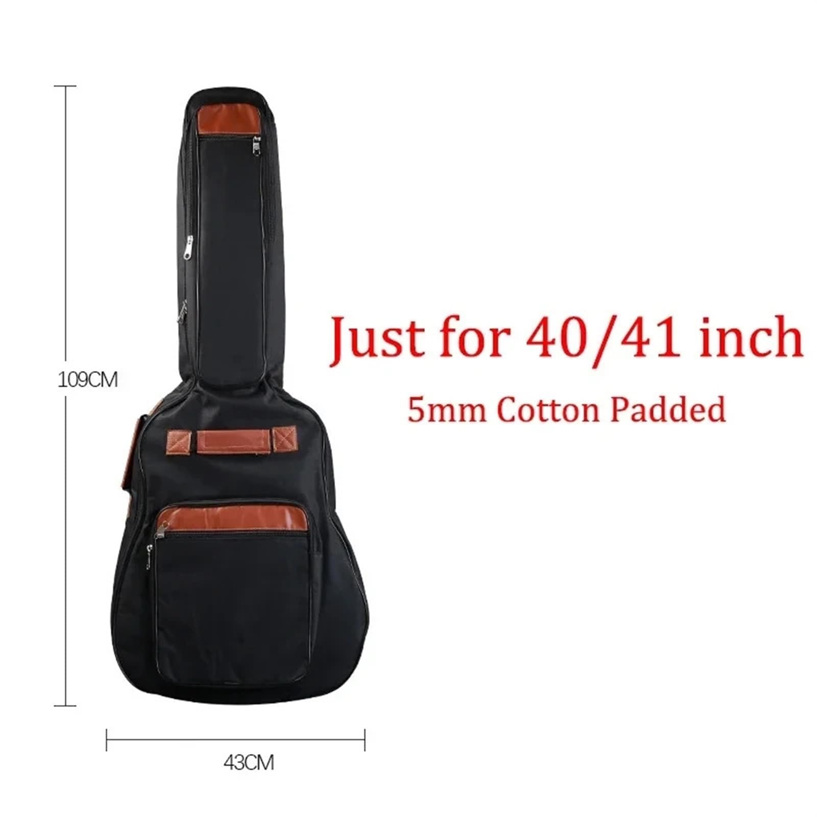 Funda para Guitarra Bolsa for Guitarra acústica de 40/41 Pulgadas, Resistente al Agua, Funda for Mochila Viaje, Duradera, con Almohadilla algodón Grueso, for Llevar a Mano(Brown)