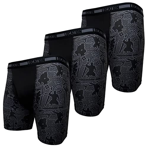 Location Herren-Boxershorts, 3er-Pack, Sport, längere Beine, Boxershorts, Erwachsenen-Unterwäsche, Ninja-Muster, Contender 4, XXL