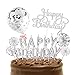 Décoration Ballon Gateau Femme Argent, Decor Gateau Happy Birthday Coeurs Étoiles pour Fête Anniversaire Homme Garçon