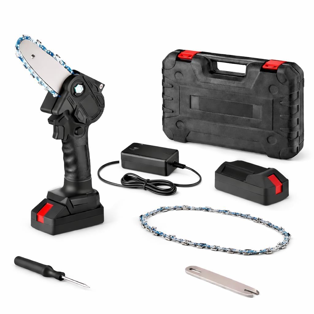 Drumstone (𝟏𝟓 𝐘𝐄𝐀𝐑 𝐖𝐀𝐑𝐑𝐀𝐍𝐓𝐘) Cordless Mini Electric Chainsaw | Lightweight Handheld Chain Saw with Safety Lock | Ideal for Tree Cutting, Branch Trimming & Garden Wood Work-image-5