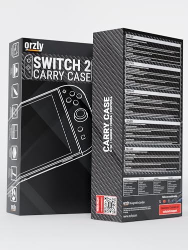 Image of Orzly Case Compatible with Nintendo Switch 2 - Protective Travel Carry Case with Screen Padding, Game Card & microSD Slots, Zipped & Open Pockets for Accessories - 7.9 inch Gift Boxed