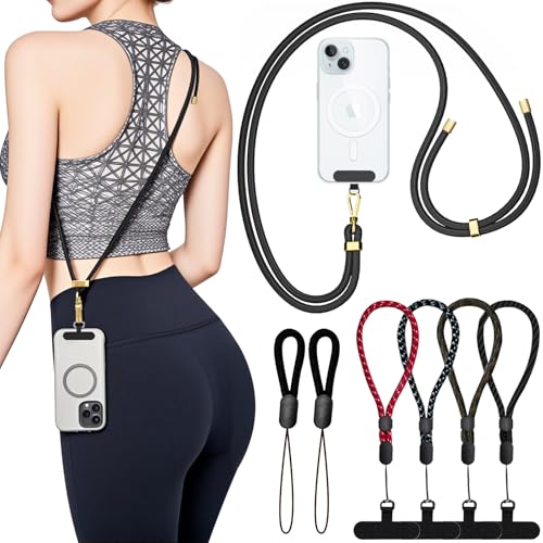 Fanoshon Phone Lanyard Crossbody, 30" Adjustable Neck Strap, 8" Wrist