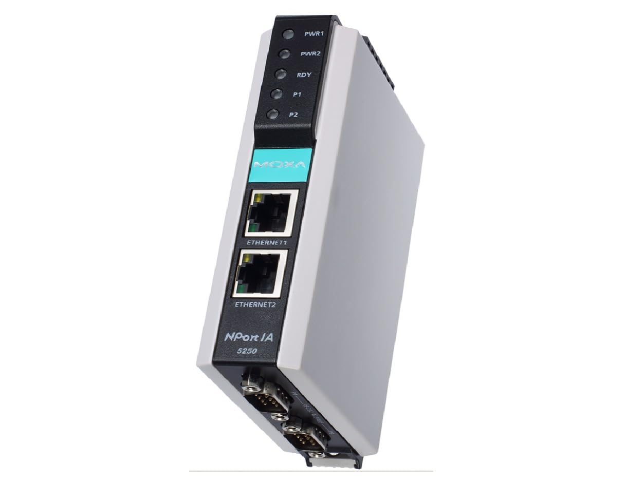 MOXA NPort IA-5250-2 Ports RS-232/422/485 Serial IA Device Server, 10/100 Ethernet (RJ45)