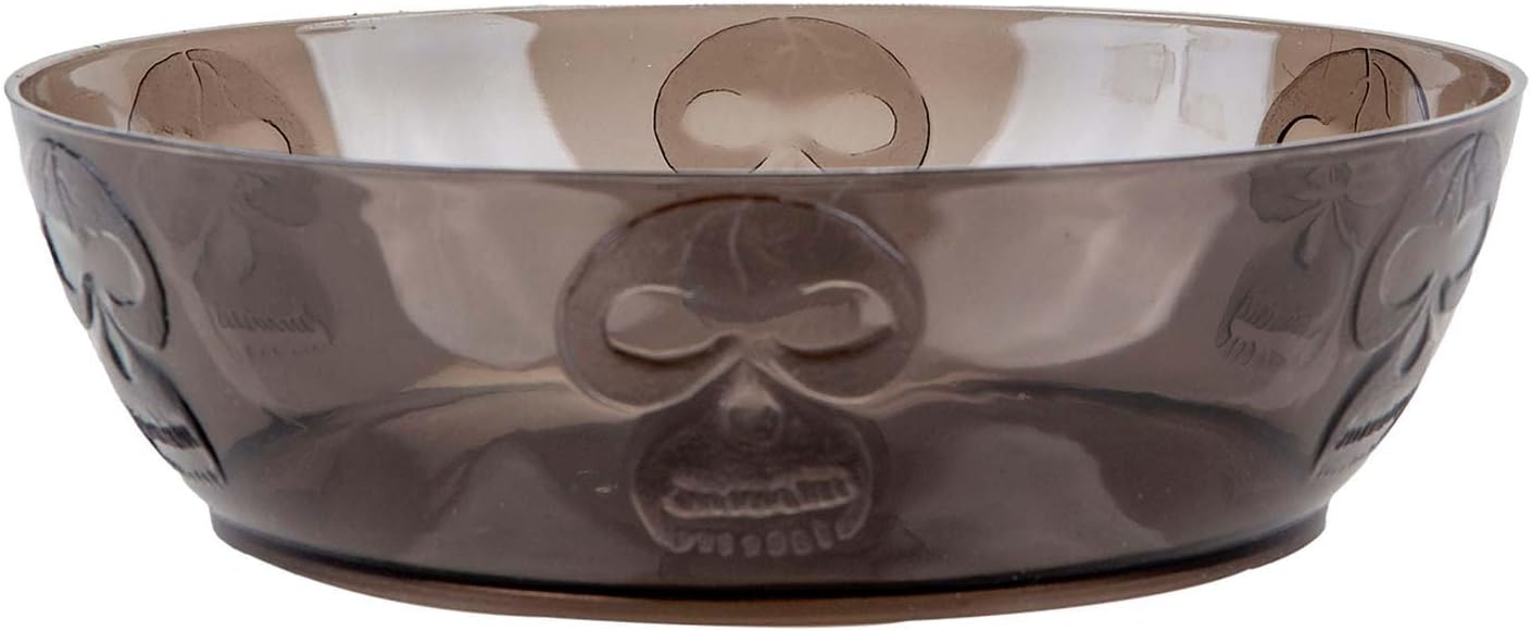 VFM e-Store - Halloween Skull Bowl Halloween Party, Trick or Treat Spooky Halloween Parties, Creepy, Fright, Costume, Fancy Dess Accessories and Props - 18cm x 5cm Black