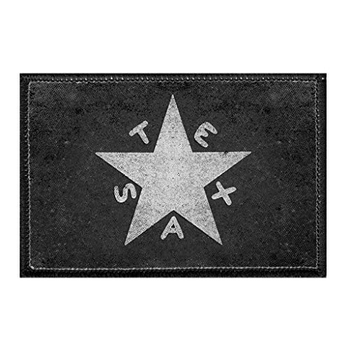 Battle of San Jacinto - Texas - Black and White - Distressed Morale Patch | Hook and Loop Attach for Hats, Jeans, Vest, Coat | 2x3 in | by Pull Patch