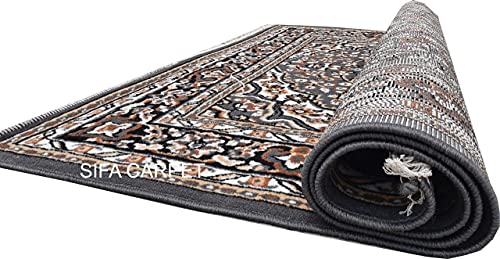 Image of Sifa Carpet Floral Design Acrylic Carpet for Living Room- 6x8 Feet (180x230CM Grey Color)