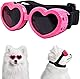 Taicols Winddichte Hundebrille, verstellbar, hohe Elastizität, Brille für Hunde, Augen, Sonnenbrille, Haustier, Sonnenbrille, XS, verstellbar, High-Elastic Heart Shape für Hunde