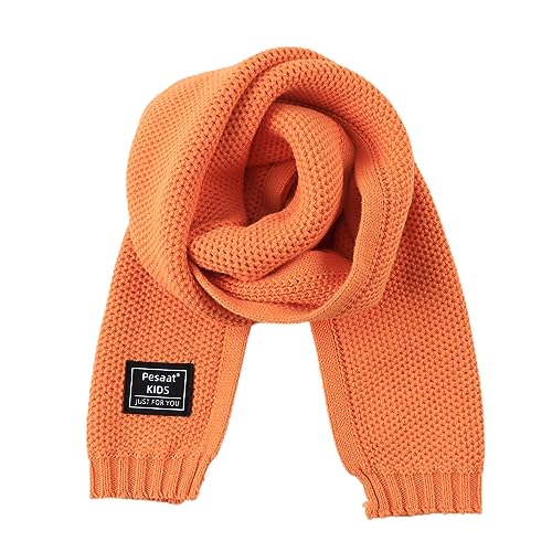 Image of PESAAT Kids Winter Infinity Scarf Knit Cotton Toddler Boy Girls Scarves