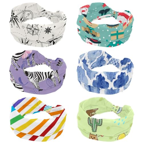 Bandeau yoga femme lot de 6 serre-têtes en tissu élastique pour le sport