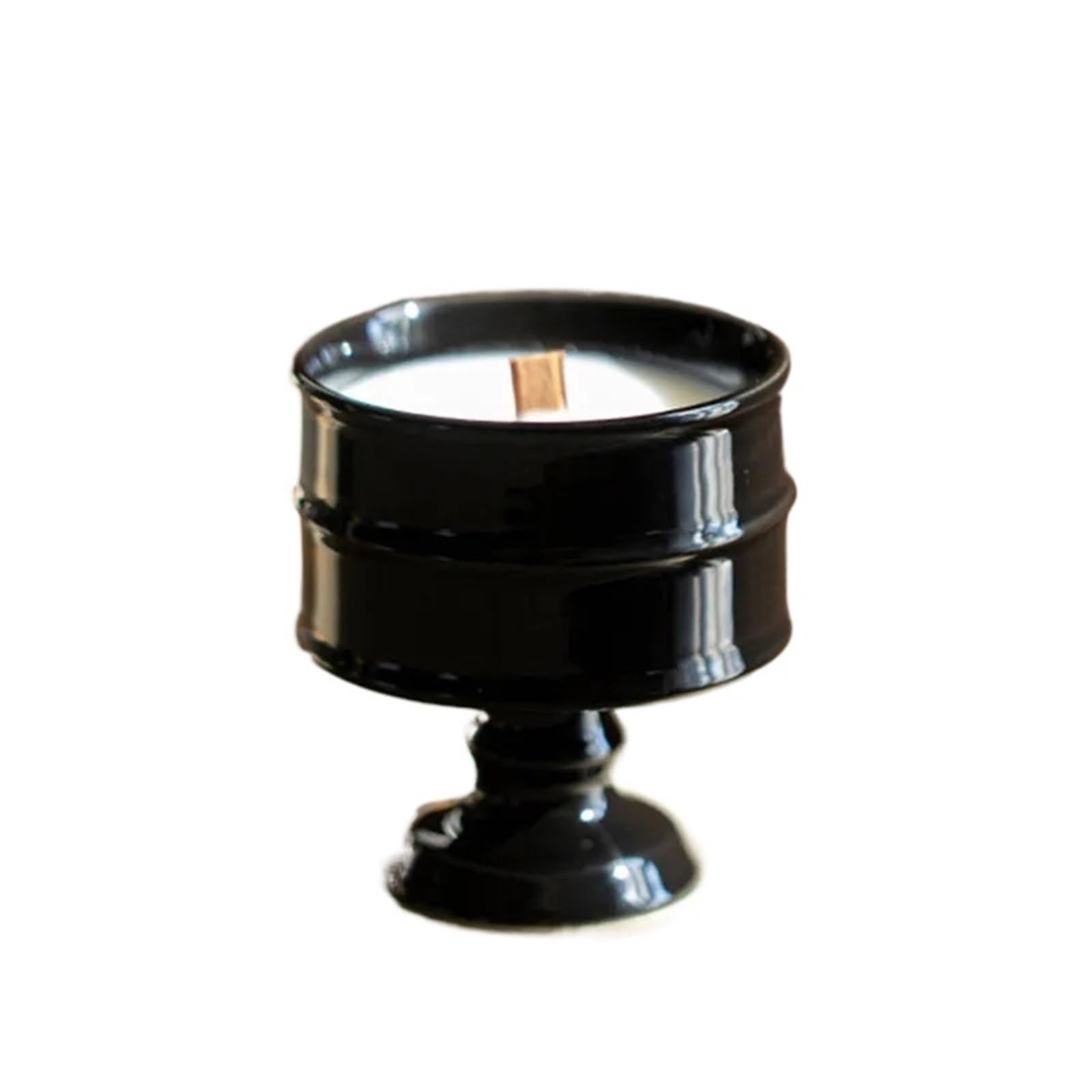 1Pair Ceramic Decorative Candlestick Tealight Candelabra Big Candle Holder Ornaments Home Table Base For for Candle(Black no candle)