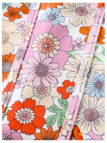 WDIRARA Girl's Floral Print Tank Top Scoop Neck Sleeveless Asymmetrical Crop Top4