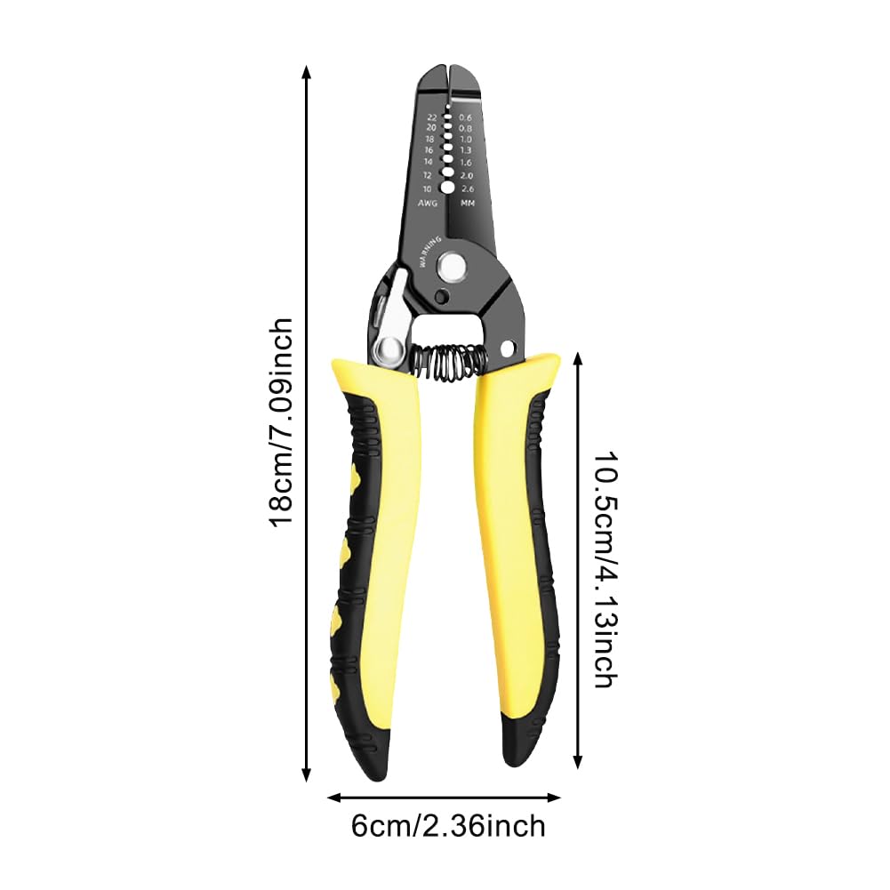 7" Wire Stripper, Electrical Wire Strippers, 7 in-1 Cable Cutters, Cable Stripper Tool - Ca-ble Stripper with Safety Lock - Image 2