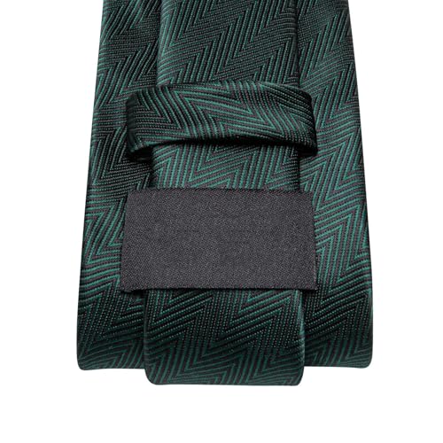 Image of Dubulle Mens Paisley Striped Tie Woven Necktie for Men and Handkerchief Cufflinks Set Wedding Formal Business