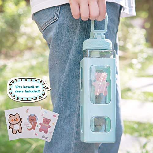 Ggoob Large Kawaii Water Bottle With Straw And Sticker Kawaii Large Water Bottle For Women (White,900Ml/30Oz) #TOP2