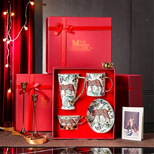 BJH Taza de café Taza de café de Porcelana China Taza de cerámica Taza de Gran Capacidad para recién Casados Regalos… - Imagen 3