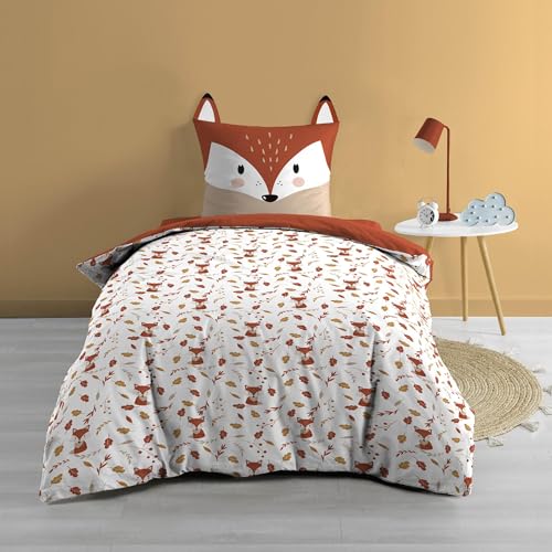 douceur d'intérieur, Parure 2 Pièces Réversible (140 x 200 cm) Roxy, 100% Coton