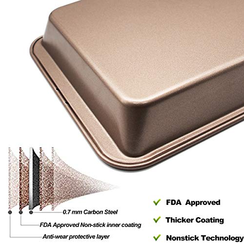 image for MOTYYA Non Stick Brownie Pans with Dividers, Brownie tin18 Pre-Slice L