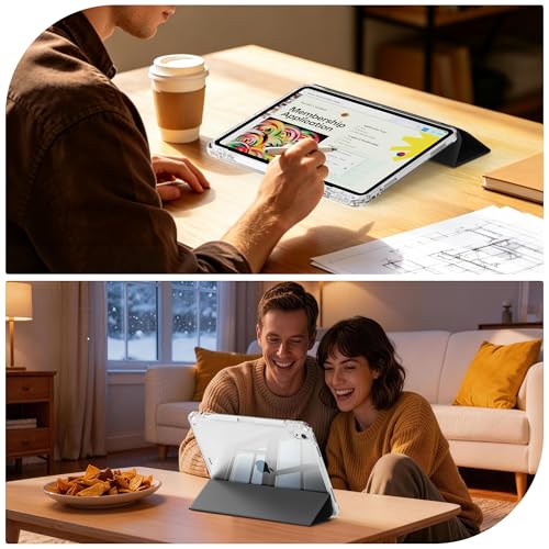 Protection iPad Air 11 pouces 2025 antichoc avec support Pencil noir