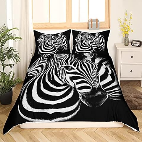 Feelyou Zebra Duvet Cover Set King Size Cover