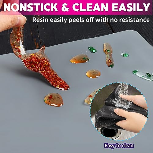 Leobro Silicone Mat, 3 Pcs 15.7 Inch X 11.7 Inch Silicone Mats For Resin Molds, Play Dough Mat, Silicone Sheets Mat For Epoxy Resin, Uv Resin, Nonstick Black Silicone Mat For Crafts, Silicone Molds, Clay thumb #4