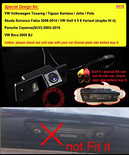 Image of car Backup Camera, Waterproof Rear View License Plate Car Rear Backup Camera for VW Touareg Golf V Skoda Fabia Passat B5 Tiguan Polo Santana