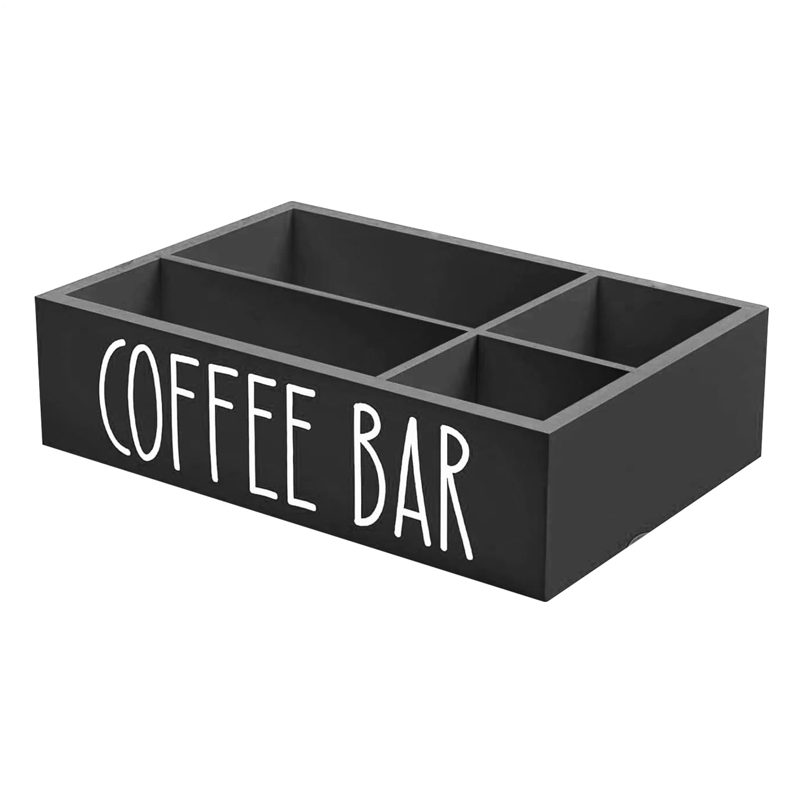Generico Organizer Da Banco - Contenitore Caffe In Legno Con Ripiano - Organizers Per Cialde, Bustine The E Zucchero - Contenitore Per Accessori Per Ufficio, Casa, Cucina, Bar, Lounge E Hall Di Hotel
