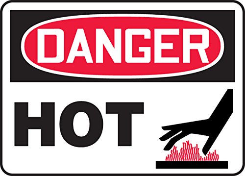 Panneau Danger Hot Accuform éviter les brûlures signalisation zone chaude 10x14