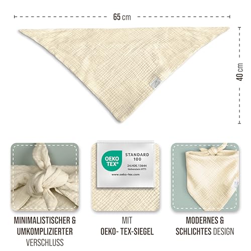 Hundehalstuch, Oeko-TEX® Standard 100 - Hunde Halstuch als Geschenk für Hundeliebhaber (Beige)