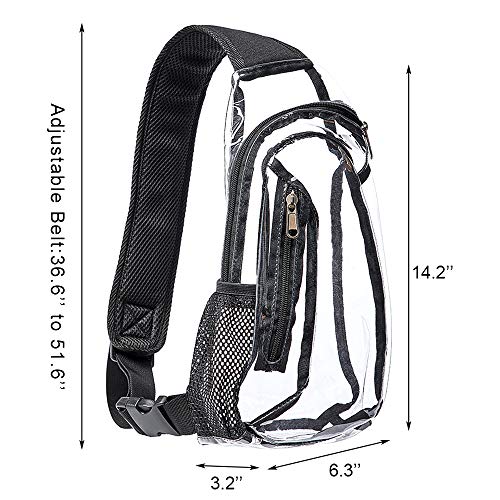Edraco Clear Sling Bag, Stadium Approved Mini Pvc Crossbody Shoulder Backpack, Transparent Casual Chest Daypack For Women & Men, Perfect For Hiking, Stadium Or Concerts #TOP1