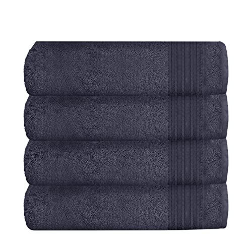 GC GAVENO CAVAILIA New Hampton Hand Towels, Ultra Soft Extra Absorbent Pack of 4 Luxury Towel Set, 100% Ringspun Cotton, Navy, 4PK
