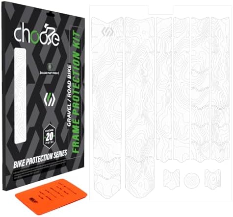 CNC Road/Gravel Bike Frame Protection kit,20-Pcs Bike Frame Protector Sticker - Frame Guard Tape Wrap for Top/Down Tube,Seatstays,Chainstay,Cable Wear,Protects Your Bike from Scratches and Dings.B2