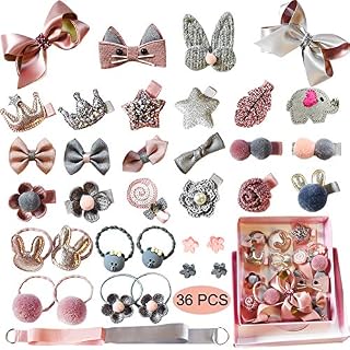 36 PCS Baby Hair Clips Set for Little GirlsVEGCOO Hair Rops Barrettes, Baby Girls Hair Accessories for Baby Girls Toddlers Kids Children as Birthday Christmas Children's Day Gift