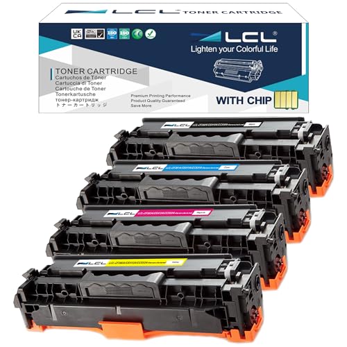 LCL Remanufacturado Cartucho de tóner 305X 305A CE410X CE410A CE411A CE412A CE413A (4Pack KCMY) Reemplazo para HP Laserjet Enterprise 300 Color M351 300 Color M375nw 400 Color M451nw M451dn M451dw