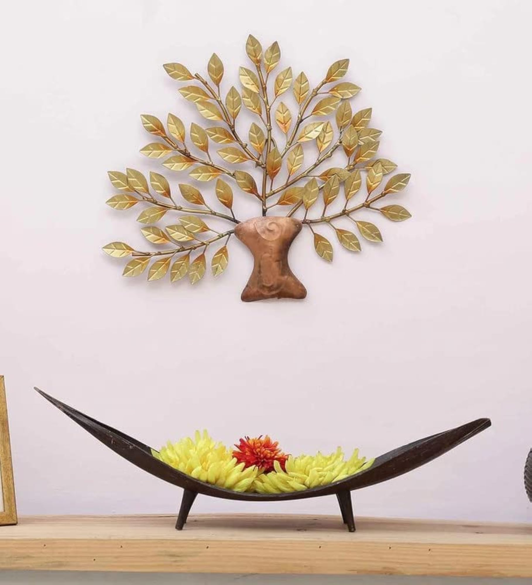Metal Abstract Small Leaf Tree Wall Decor
