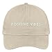 Trendy Apparel Shop Positive Vibes Embroidered Brushed Cotton Adjustable Cap Dad Hat - Stone