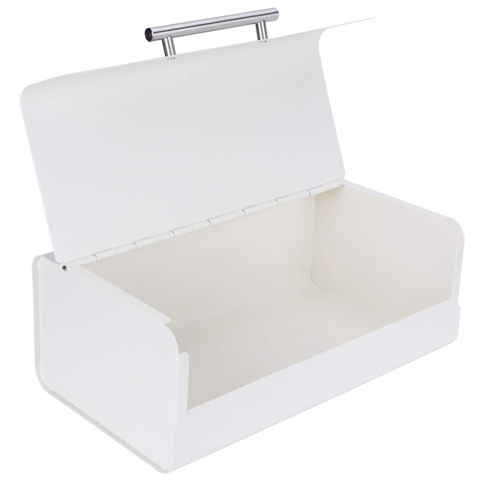 Alomejor Contenitore per il Pane di Grande capacità per Bancone della, Contenitore per Alimenti Bianco Latte Perfetto per Organizzare Prodotti da Forno, 36,2 X 14,5 X 23 Cm