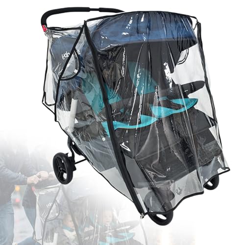 Habillage pluie pour poussette double | Protection intégrale imperméable