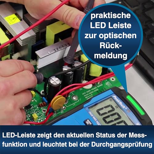 PeakTech P 3350 – True RMS Multimeter mit Digital Anzeige – Strommessgerät mit 6000 Counts –...