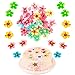 Jxuzh 64 szt. dekoracja na tort kwiatowy, tort, dekoracja tortu, jadalna dekoracja ciasta, topper na wesele, urodziny, baby shower, akcesoria imprezowe