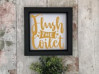 Flush The Toilet Bathroom Décor, Funny Toilet Sticker, Bathroom Sign, Toilet Lid Decal, Wall Art (15cm x 14cm, Black)