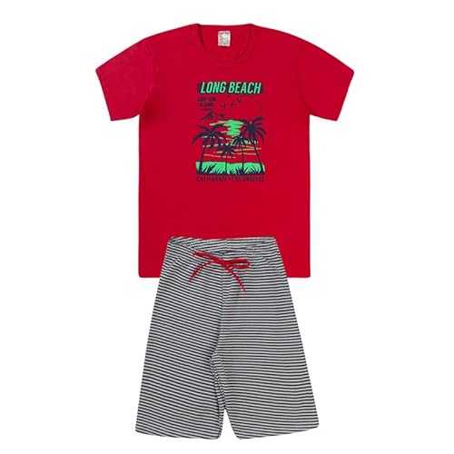 Kit 4 Conjuntos Infantis Meninos Roupas Juvenil Verão Tamanho:16;Cor:Sortidas