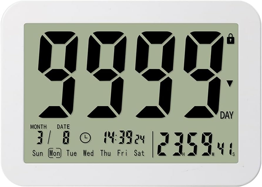 FCXJTU Digital Countdown Days Timer Clock- 9999 Days Count Down Days Timer with Stand Strong Magnetic Back for Retirement Wedding Vacation Birthday New Baby Classroom Lab