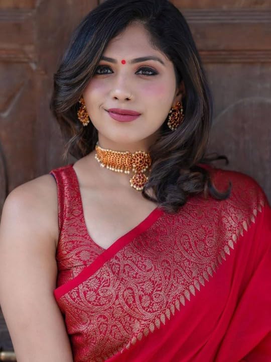 Image of Yashika Women Banarasi Kanjivaram Silk Saree Set with Blouse |saree for Women | Saree | New Sari
