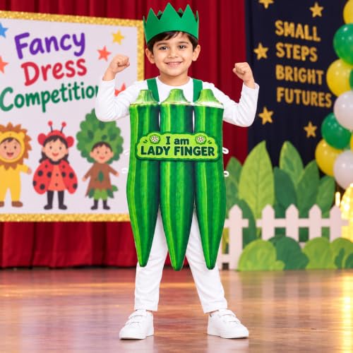 Image of Raj Costume Kids Fruit & Vegetable Fancy Dress Costume | Soft Felt Fruit and Vegetable Cutout Costume for Boys & Girls | School Annual Function