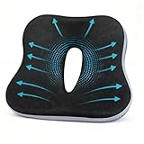 Sitzkissen Auto, Keilkissen Autositz Fahrer Ergonomische Sitzerhöhung mit Memory Schaum, Keilform Rücken Hüftschmerzen, für Transporter, Bus Bürostuhl, atmendes Mesh rutschfester Boden 45x36x8 cm