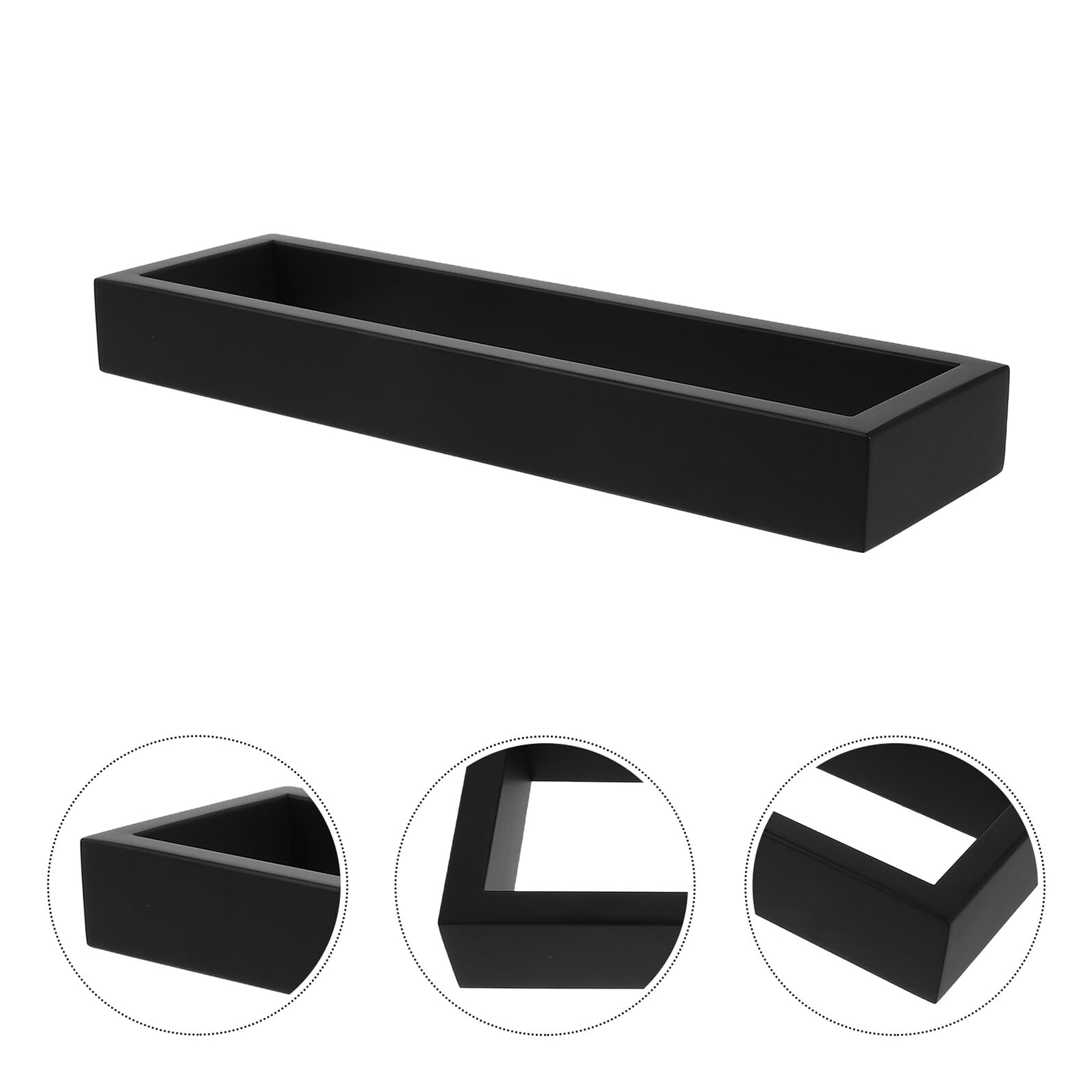 Toallero de Pared para Baño de Acero Inoxidable 260X75X30 MM Aro Rectangular Negro Soporte Resistente y Antióxido para Toallas y Ducha Diseño Moderno y Funcional