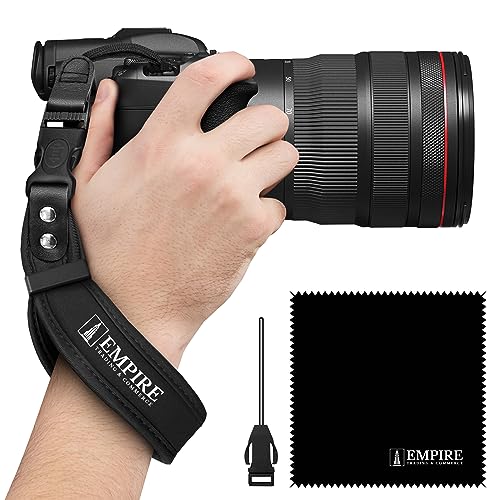 Empire Universal Camera Wrist Strap Quick Release Camera Hand Strap + Tether Attachment for Smaller Camera + Microfiber Cleaning Cloth Camera Straps for DSLR & SLR: Sony Nikon Fuji Canon Olympus